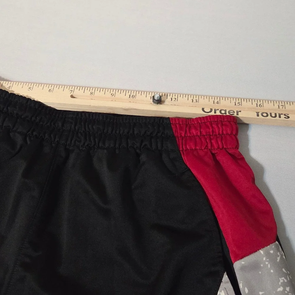 Jordan Basketball Shorts Mens Large Black Red Grey Cement Print Jumpman Mesh L